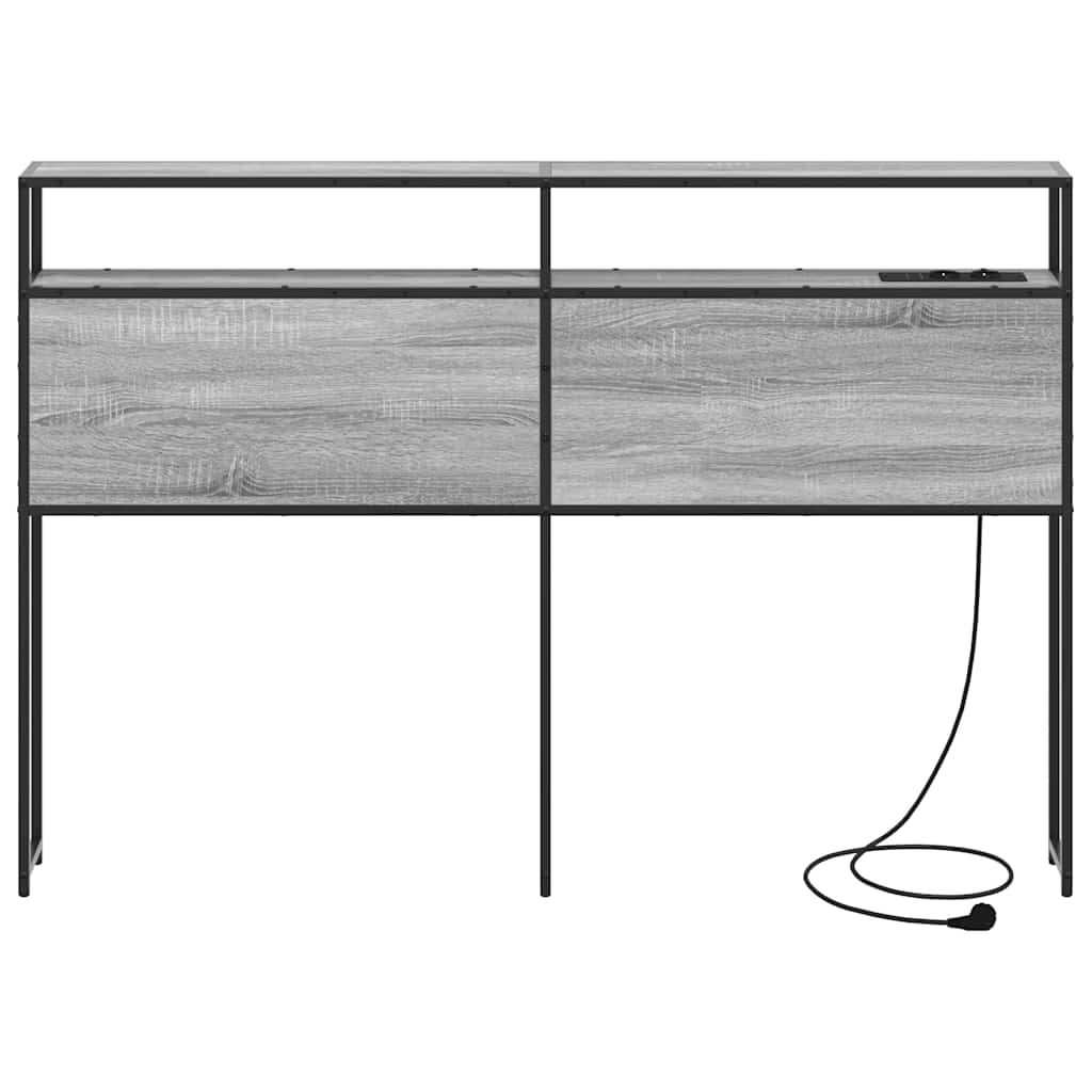 vidaXL Κεφαλάρι Αποθήκης με ράφι Γκρι sonoma 120 cm Επεξεργασμένο ξύλο