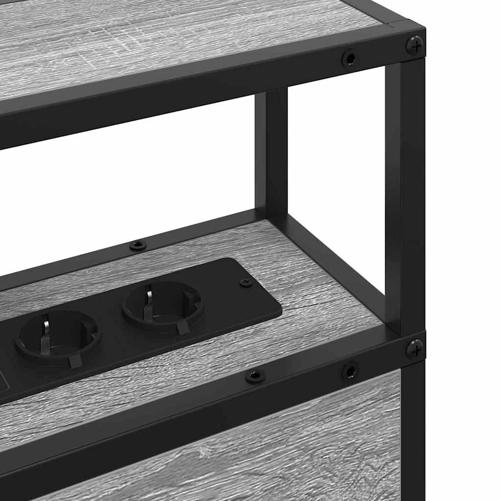 vidaXL Κεφαλάρι Αποθήκης με ράφι Γκρι sonoma 135 cm Επεξεργασμένο ξύλο