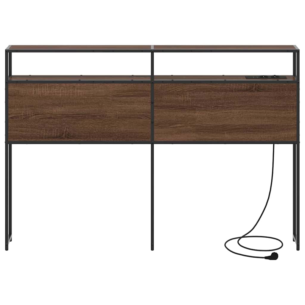 vidaXL Κεφαλάρι Αποθήκης με ράφι Καφέ δρυς 135 cm Επεξεργασμένο ξύλο