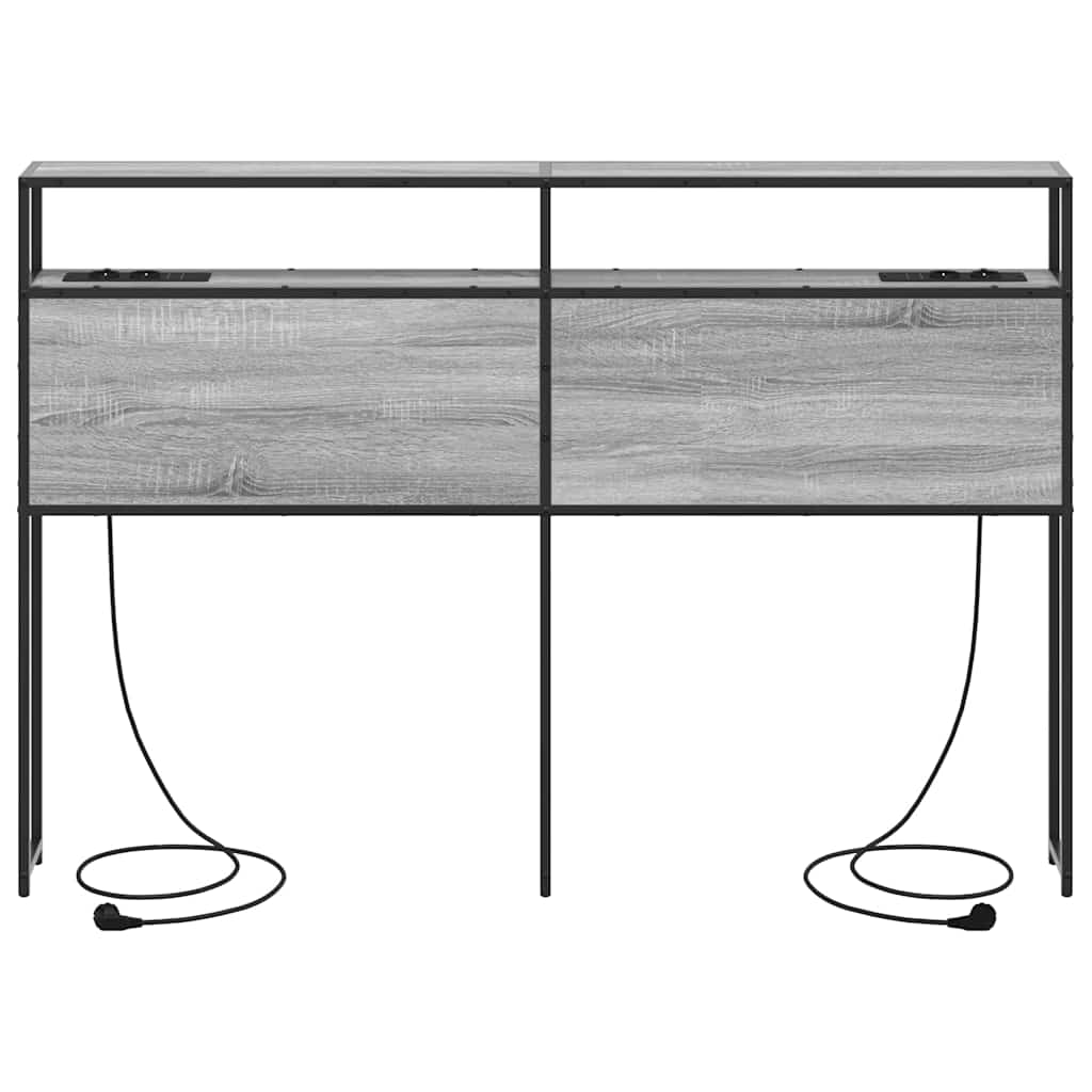 vidaXL Κεφαλάρι Αποθήκης με ράφι Γκρι sonoma 140 cm Επεξεργασμένο ξύλο