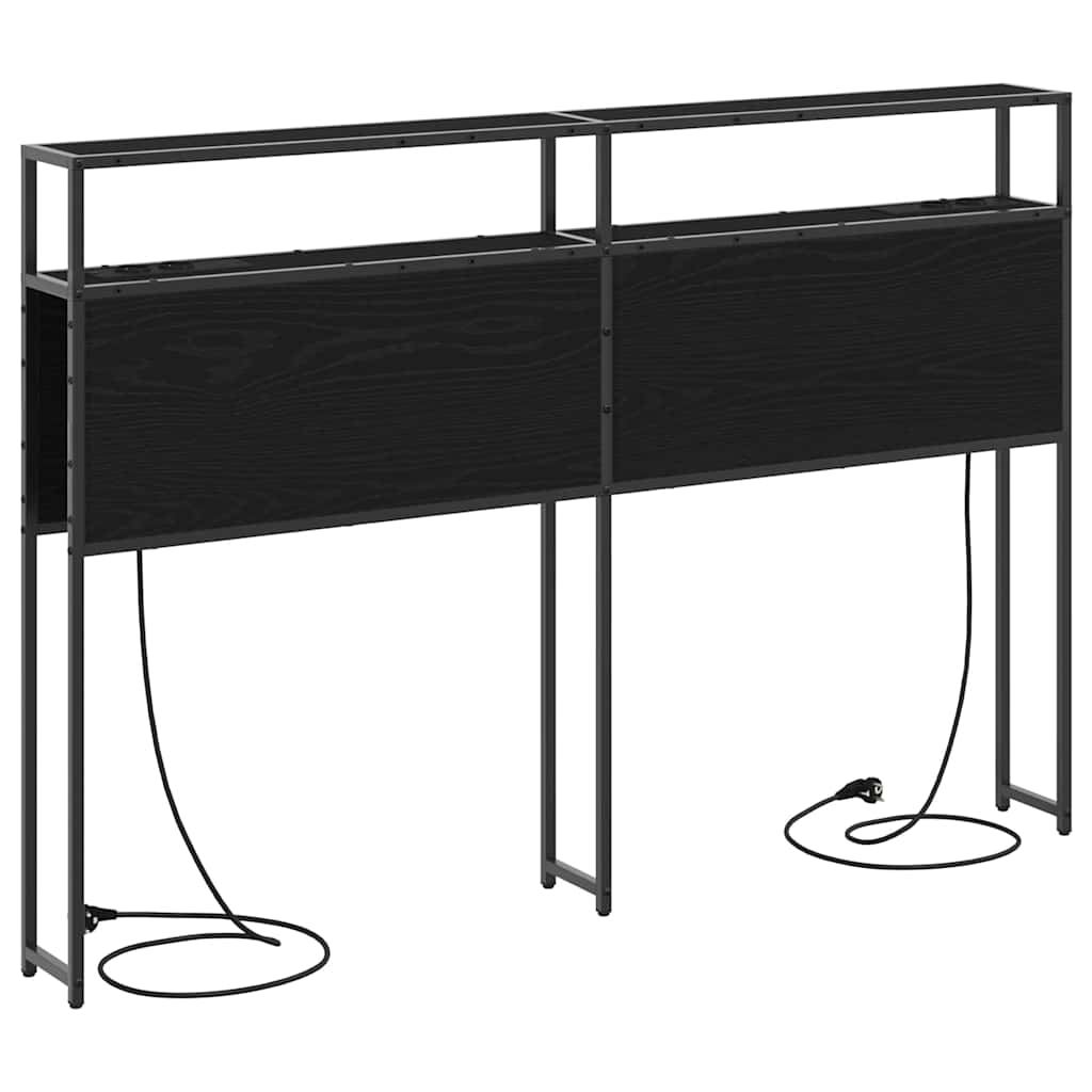 vidaXL Κεφαλάρι Αποθήκης με ράφι Μαύρη δρυς 150 cm Επεξεργασμένο ξύλο