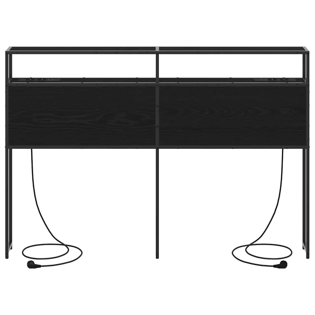 vidaXL Κεφαλάρι Αποθήκης με ράφι Μαύρη δρυς 160 cm Επεξεργασμένο ξύλο