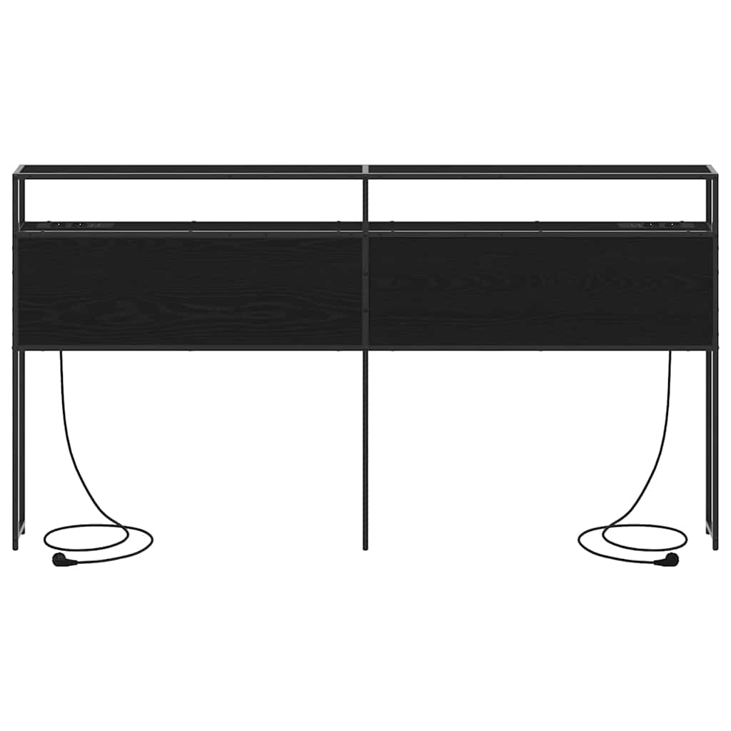 vidaXL Κεφαλάρι Αποθήκης με ράφι Μαύρη δρυς 180 cm Επεξεργασμένο ξύλο