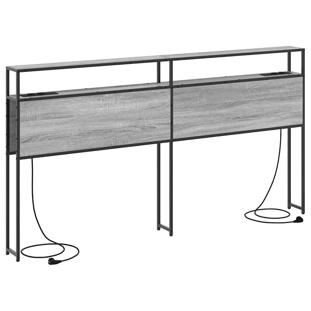 vidaXL Κεφαλάρι Αποθήκης με ράφι Γκρι sonoma 180 cm Επεξεργασμένο ξύλο