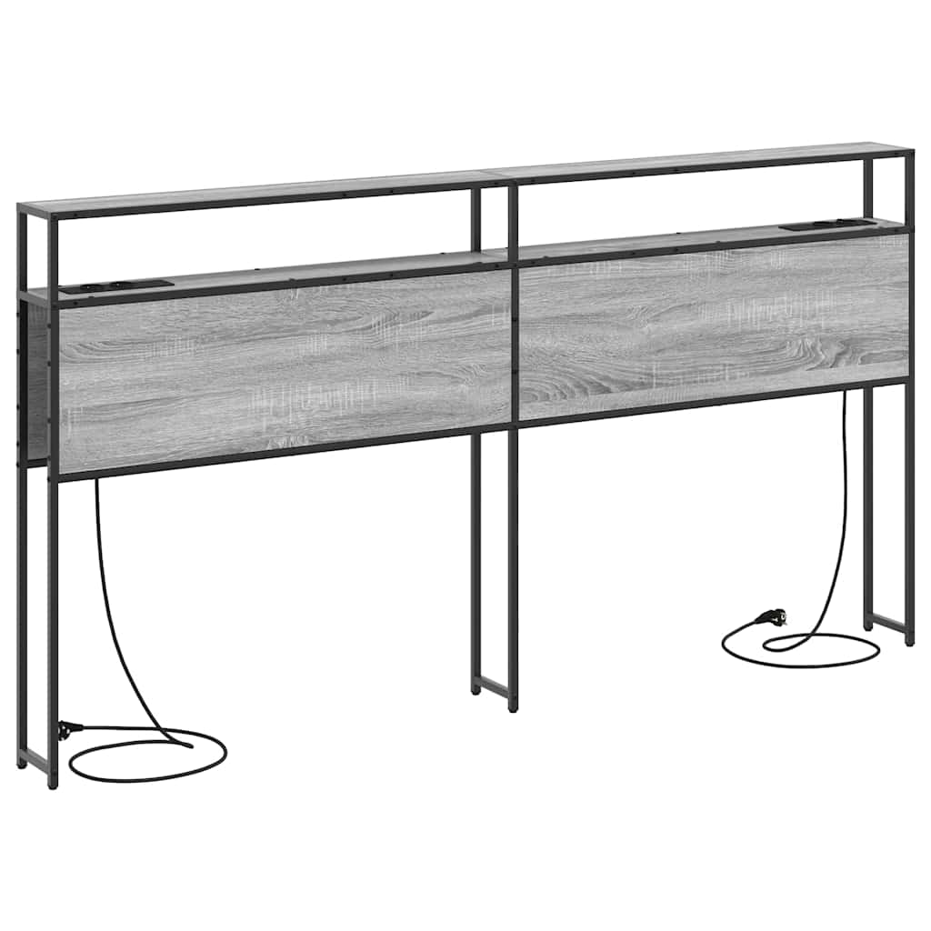 vidaXL Κεφαλάρι Αποθήκης με ράφι Γκρι sonoma 180 cm Επεξεργασμένο ξύλο