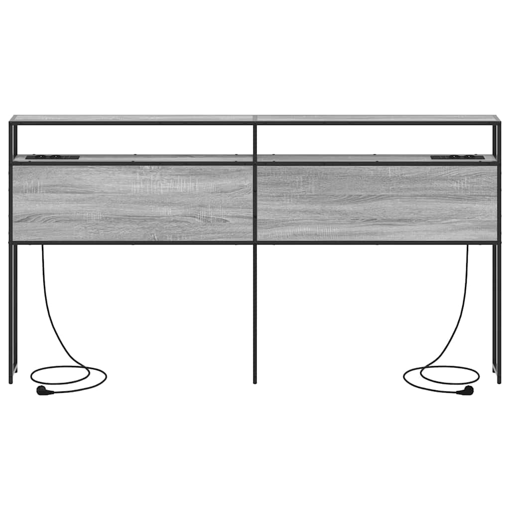 vidaXL Κεφαλάρι Αποθήκης με ράφι Γκρι sonoma 180 cm Επεξεργασμένο ξύλο