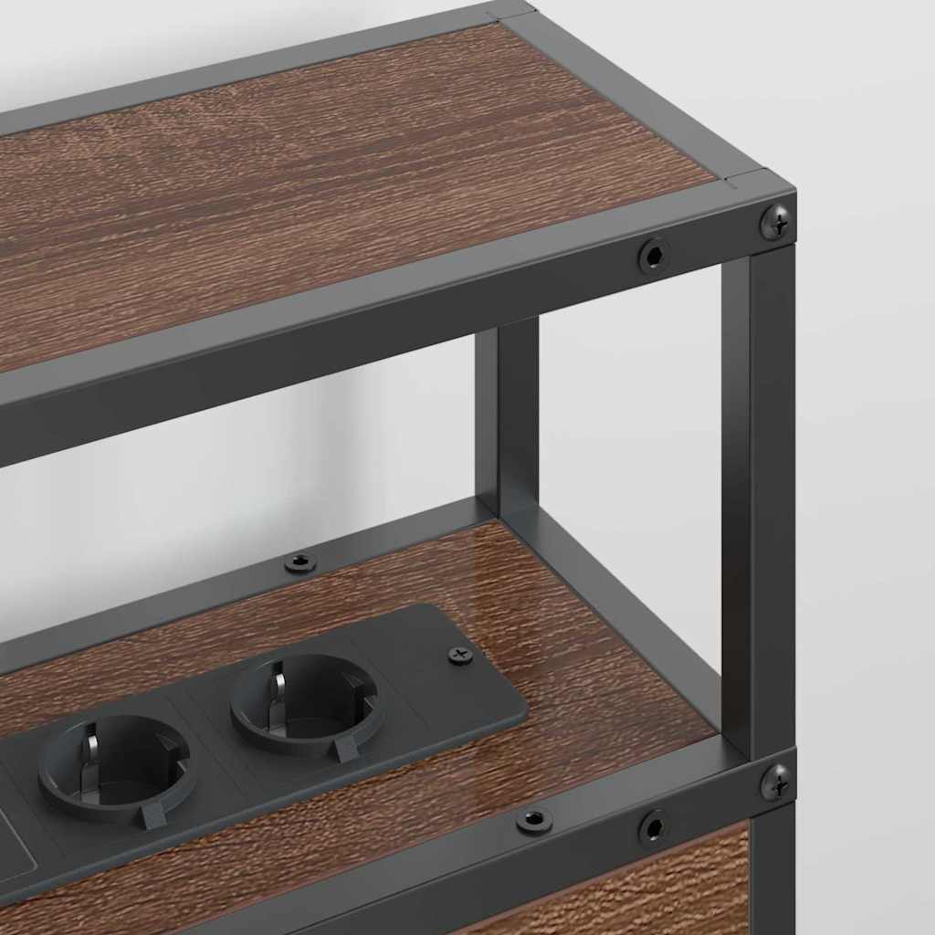 vidaXL Κεφαλάρι Αποθήκης με ράφι Καφέ δρυς 180 cm Επεξεργασμένο ξύλο