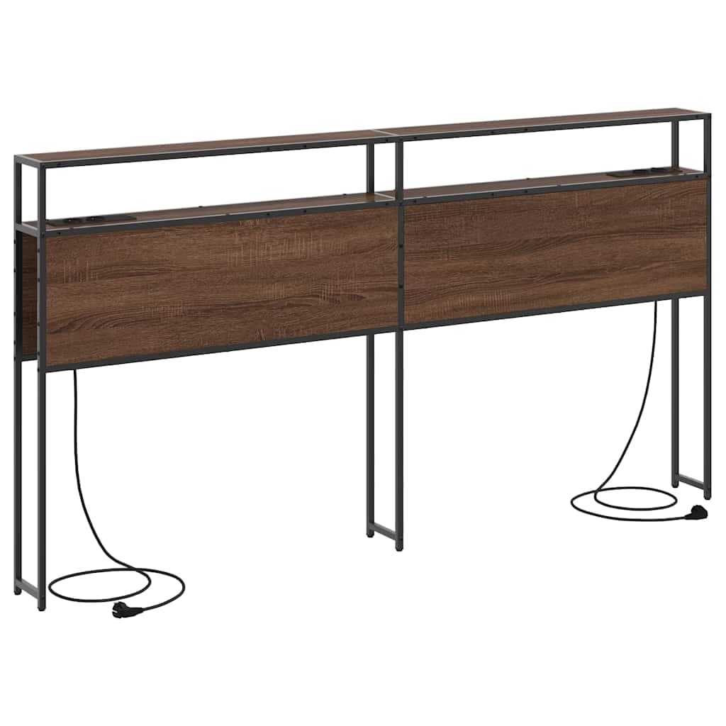 vidaXL Κεφαλάρι Αποθήκης με ράφι Καφέ δρυς 180 cm Επεξεργασμένο ξύλο