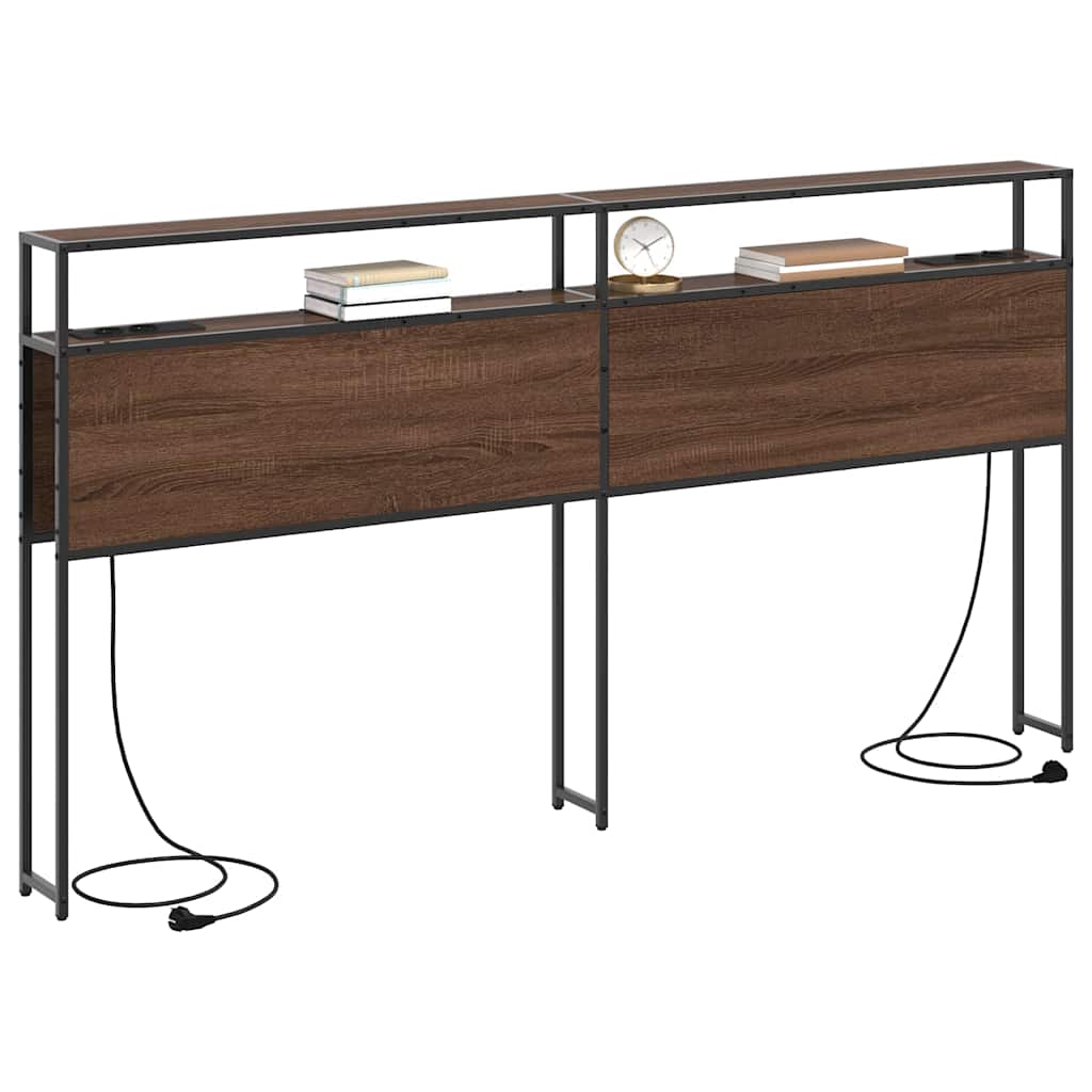 vidaXL Κεφαλάρι Αποθήκης με ράφι Καφέ δρυς 180 cm Επεξεργασμένο ξύλο