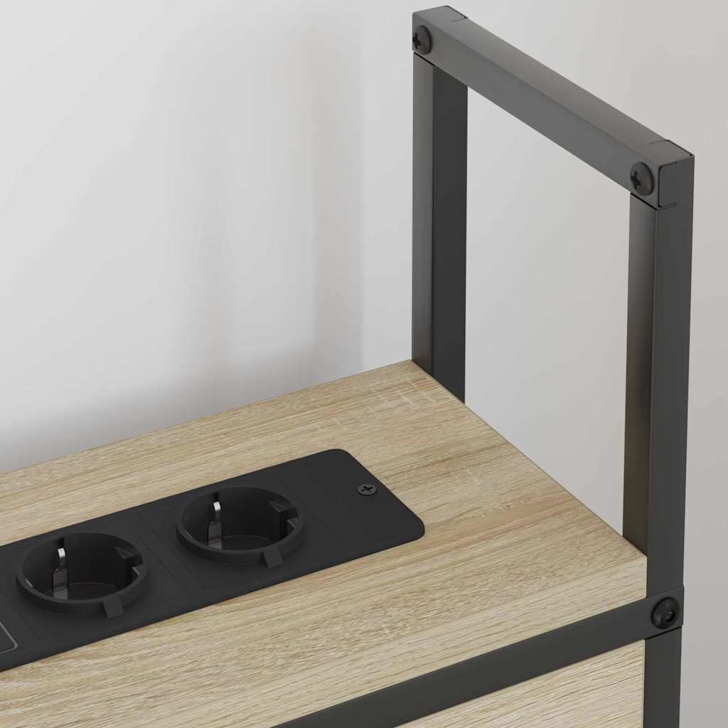 vidaXL Κεφαλάρι Αποθήκης με Σταθμό Φόρτισης Sonoma Δρυς 80 cm