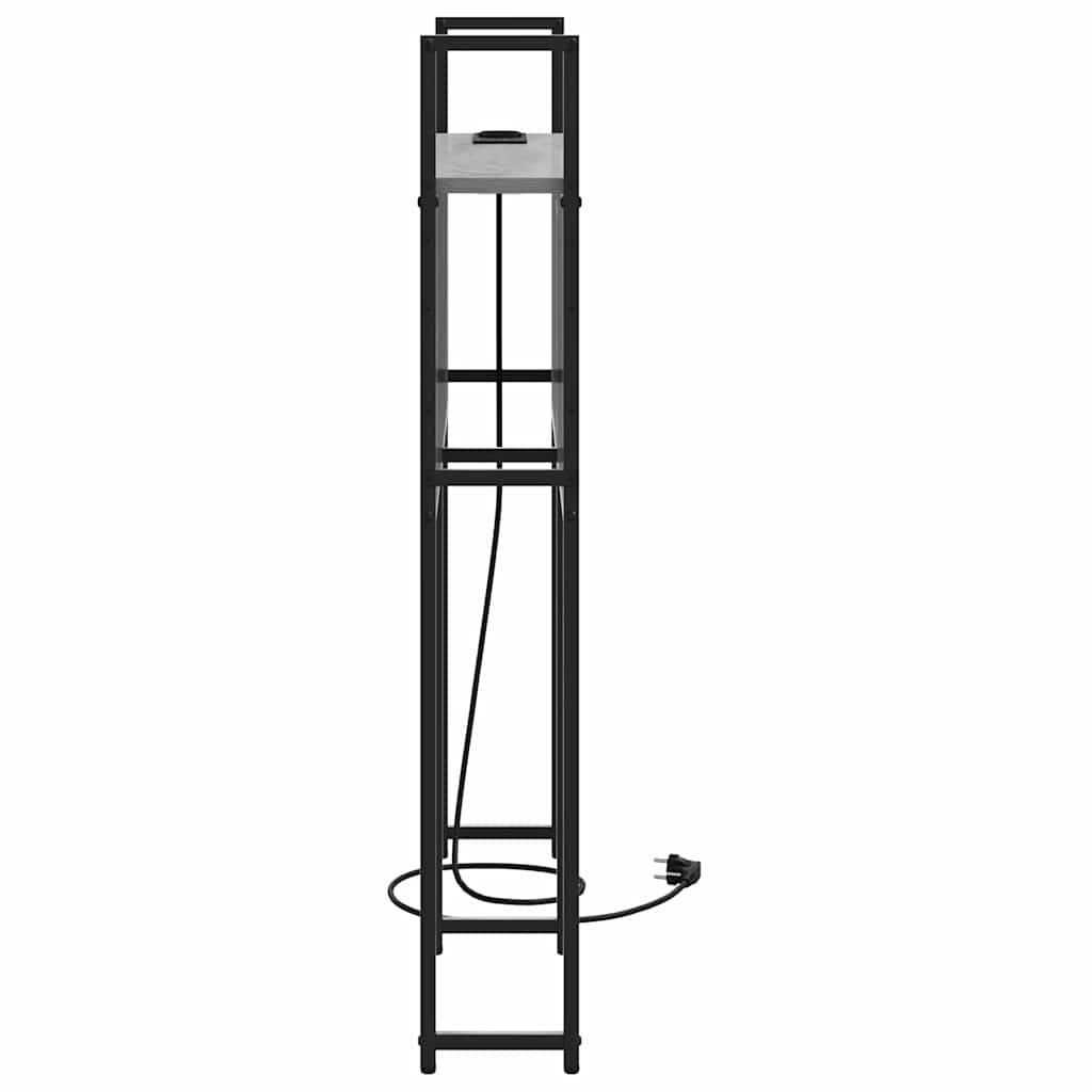 vidaXL Κεφαλάρι Αποθήκης με Σταθμό Φόρτισης Γκρι sonoma 80 cm