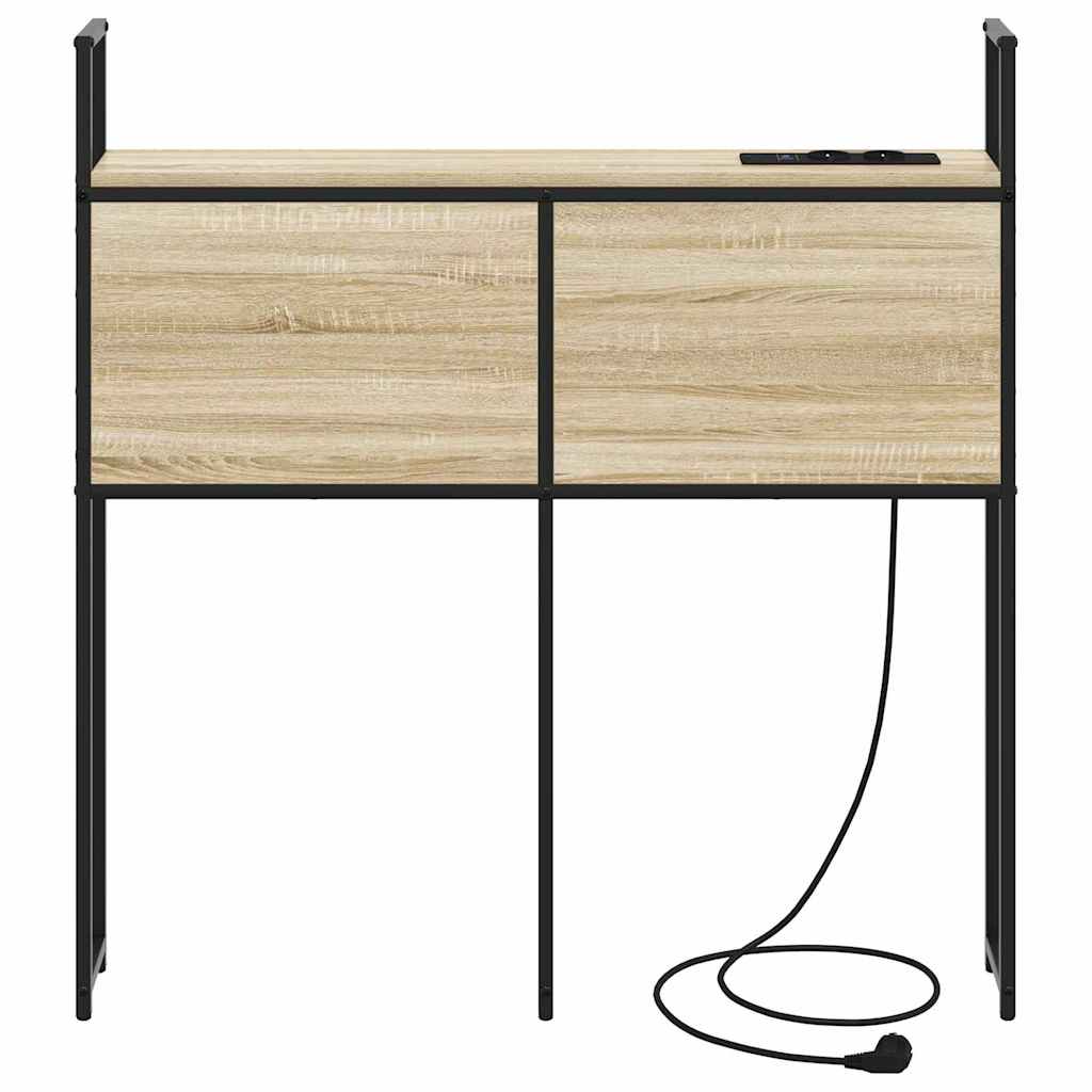 vidaXL Κεφαλάρι Αποθήκης με Σταθμό Φόρτισης Sonoma Δρυς 90 cm