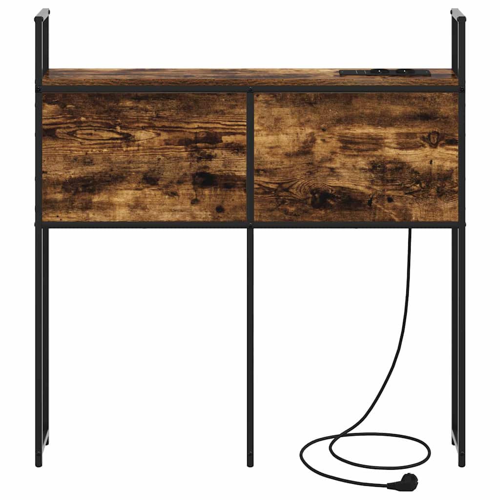 vidaXL Κεφαλάρι Αποθήκης με Σταθμό Φόρτισης Καπνιστή δρυς 100 cm