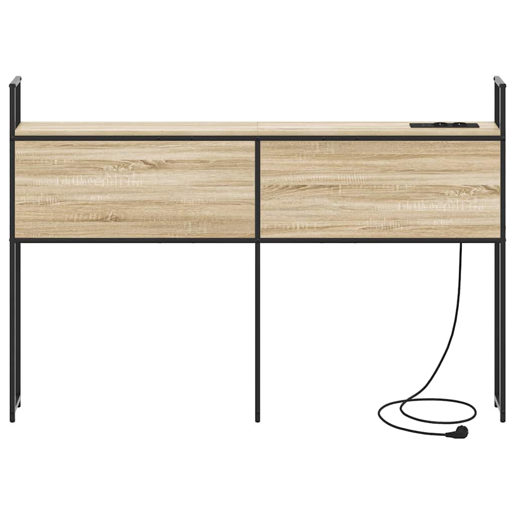 vidaXL Κεφαλάρι Αποθήκης με Σταθμό Φόρτισης Sonoma Δρυς 120 cm