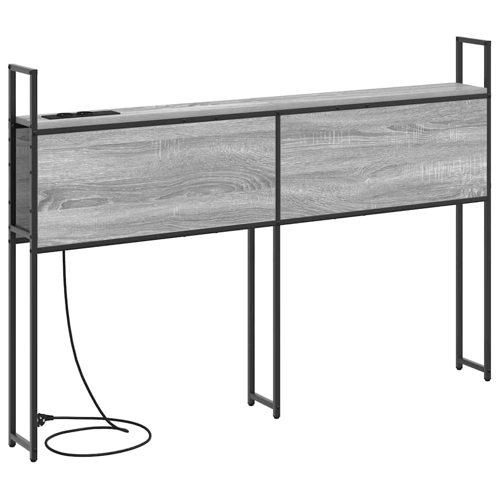 vidaXL Κεφαλάρι Αποθήκης με Σταθμό Φόρτισης Γκρι sonoma 120 cm