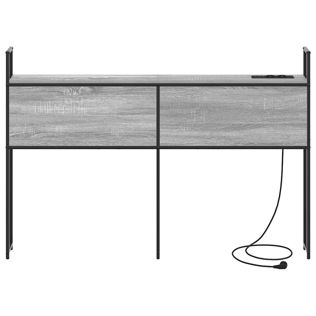 vidaXL Κεφαλάρι Αποθήκης με Σταθμό Φόρτισης Γκρι sonoma 120 cm