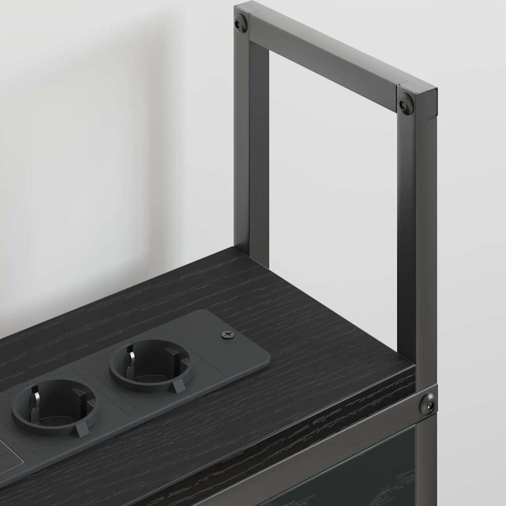 vidaXL Κεφαλάρι Αποθήκης με Σταθμό Φόρτισης Μαύρη δρυς 140 cm