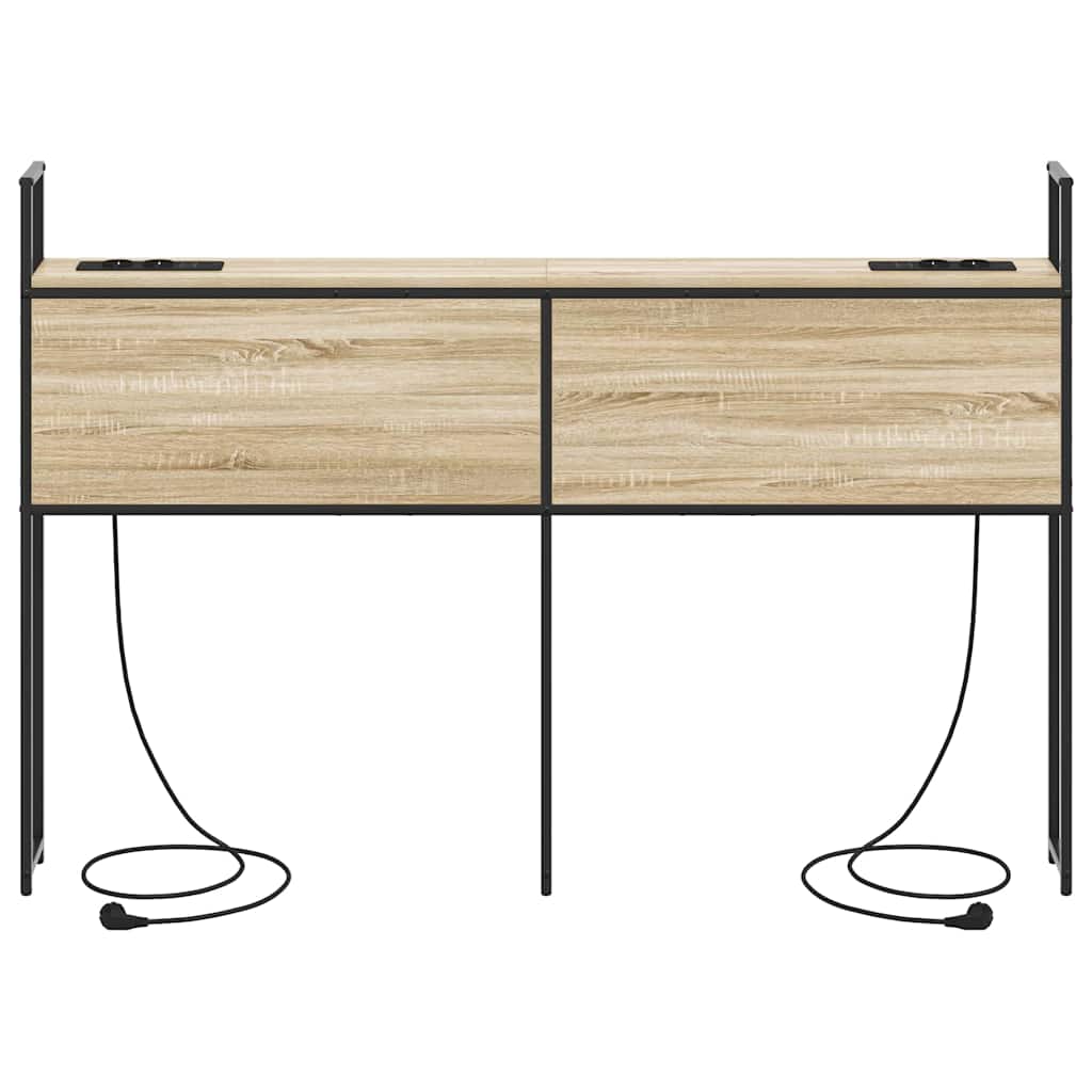 vidaXL Κεφαλάρι Αποθήκης με Σταθμό Φόρτισης Sonoma Δρυς 140 cm