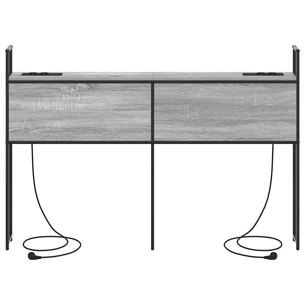 vidaXL Κεφαλάρι Αποθήκης με Σταθμό Φόρτισης Γκρι sonoma 140 cm