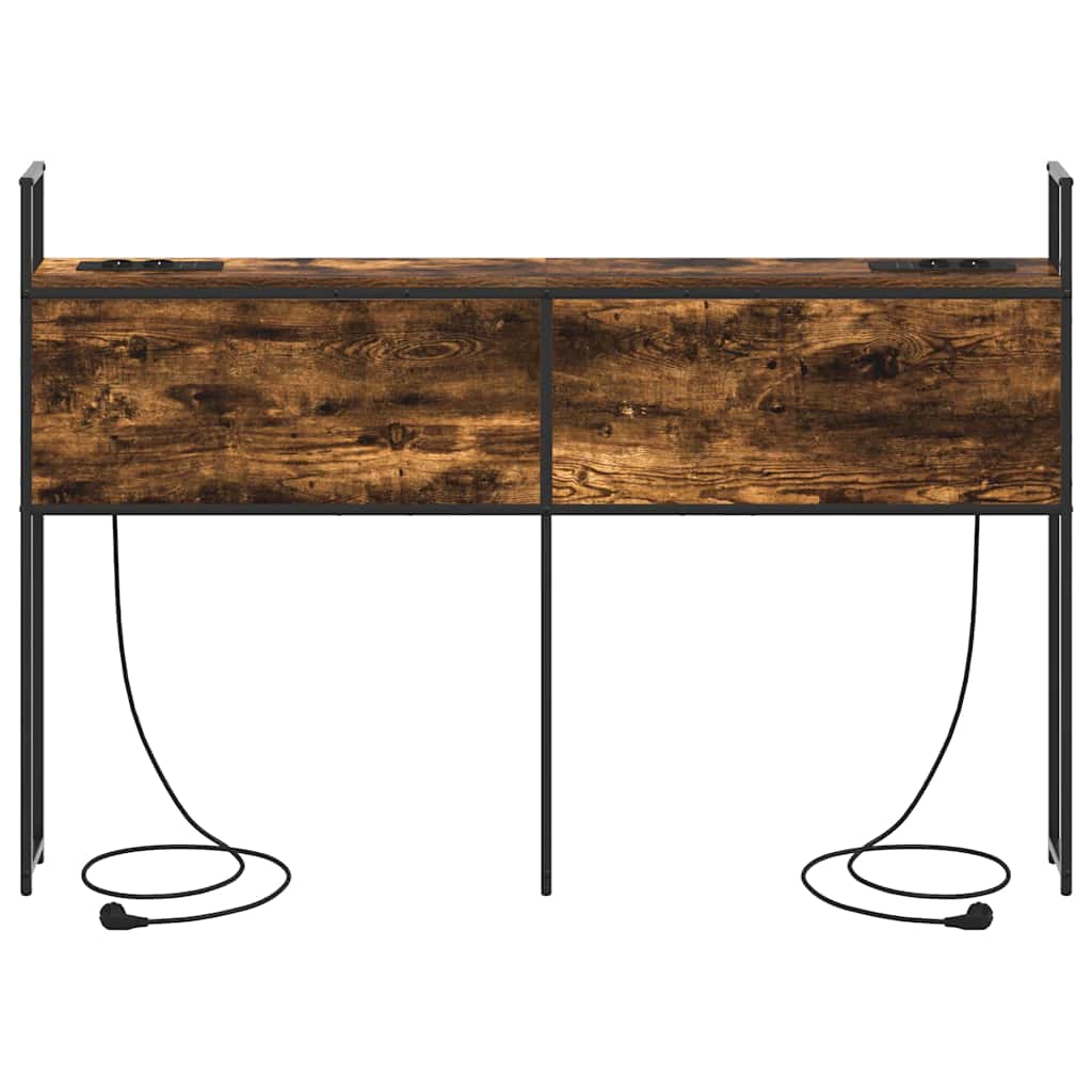 vidaXL Κεφαλάρι Αποθήκης με Σταθμό Φόρτισης Καπνιστή δρυς 150 cm