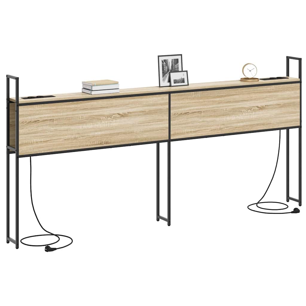 vidaXL Κεφαλάρι Αποθήκης με Σταθμό Φόρτισης Sonoma Δρυς 180 cm