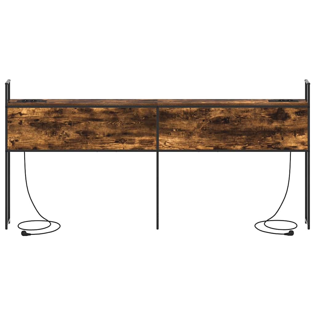 vidaXL Κεφαλάρι Αποθήκης με Σταθμό Φόρτισης Καπνιστή δρυς 180 cm