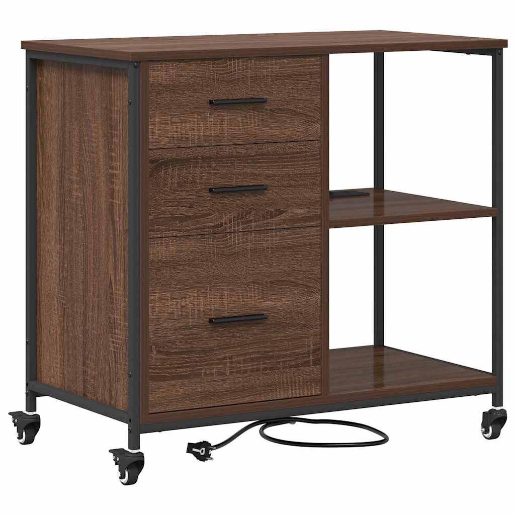 vidaXL Γραφείο Ντουλάπι Καφέ δρυς 76 x 41 x 72 cm Επεξεργασμένο ξύλο