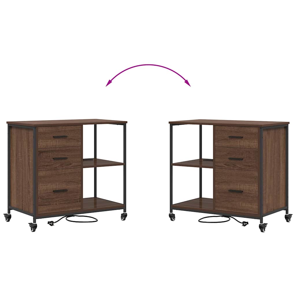 vidaXL Γραφείο Ντουλάπι Καφέ δρυς 76 x 41 x 72 cm Επεξεργασμένο ξύλο