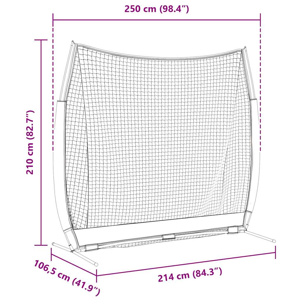 vidaXL Βοήθημα εκπαίδευσης γκολφ Μαύρο 250 x 106,5 x 210 εκ.