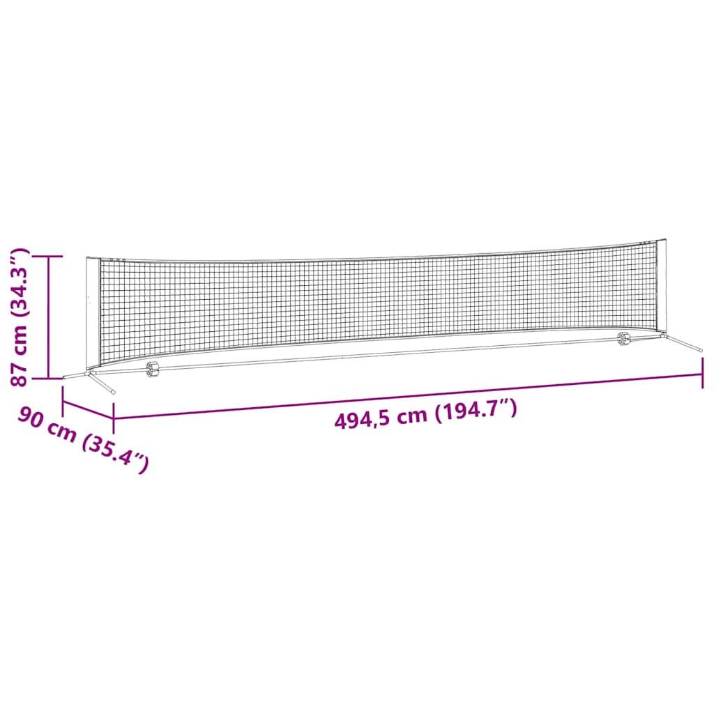vidaXL Δίχτυ Τένις Μαύρο και κόκκινο 494.5 x 90 x 87 εκ. Πολυεστέρας