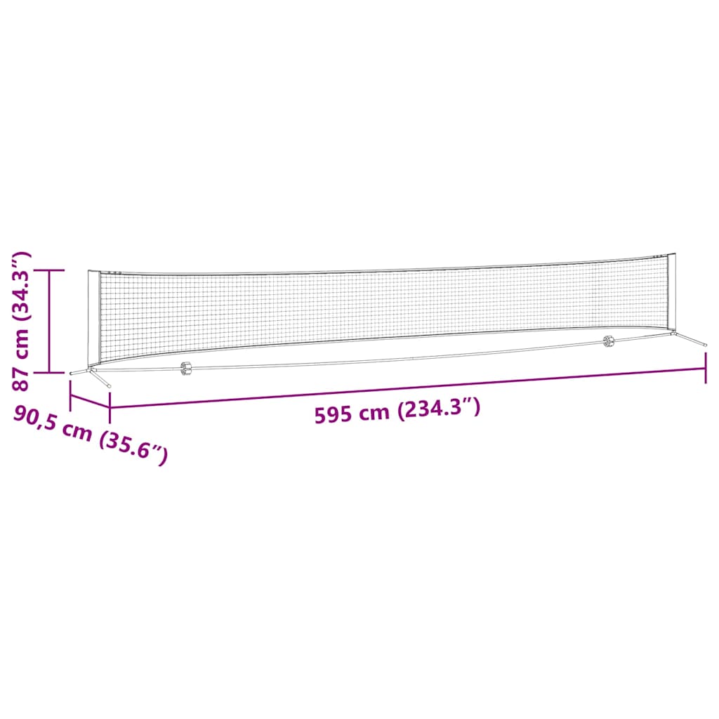 vidaXL Δίχτυ Τένις Μαύρο και κόκκινο 595 x 90.5 x 87 εκ. Πολυεστέρας