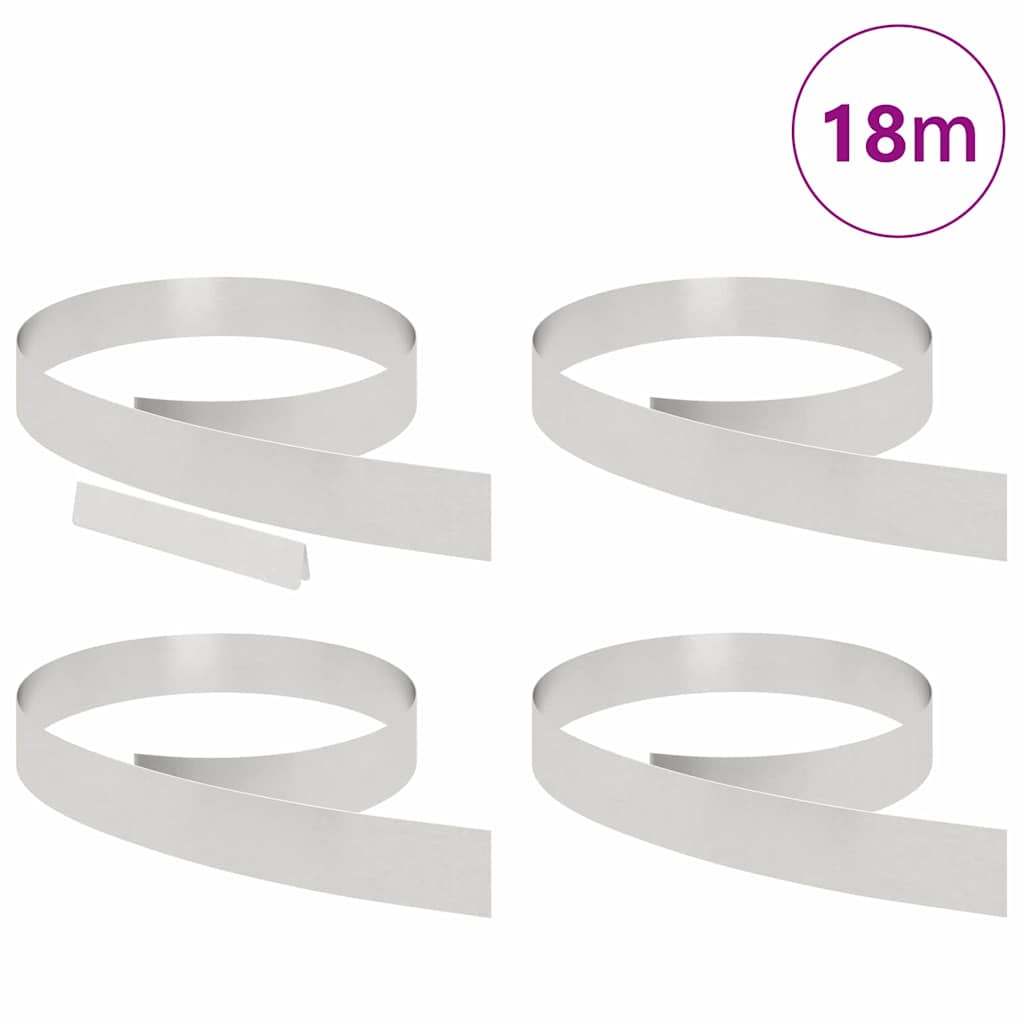 vidaXL Φράχτης Κήπου 4 pcs Ασημί 450 x 10 εκ Ανοξείδωτο ατσάλι