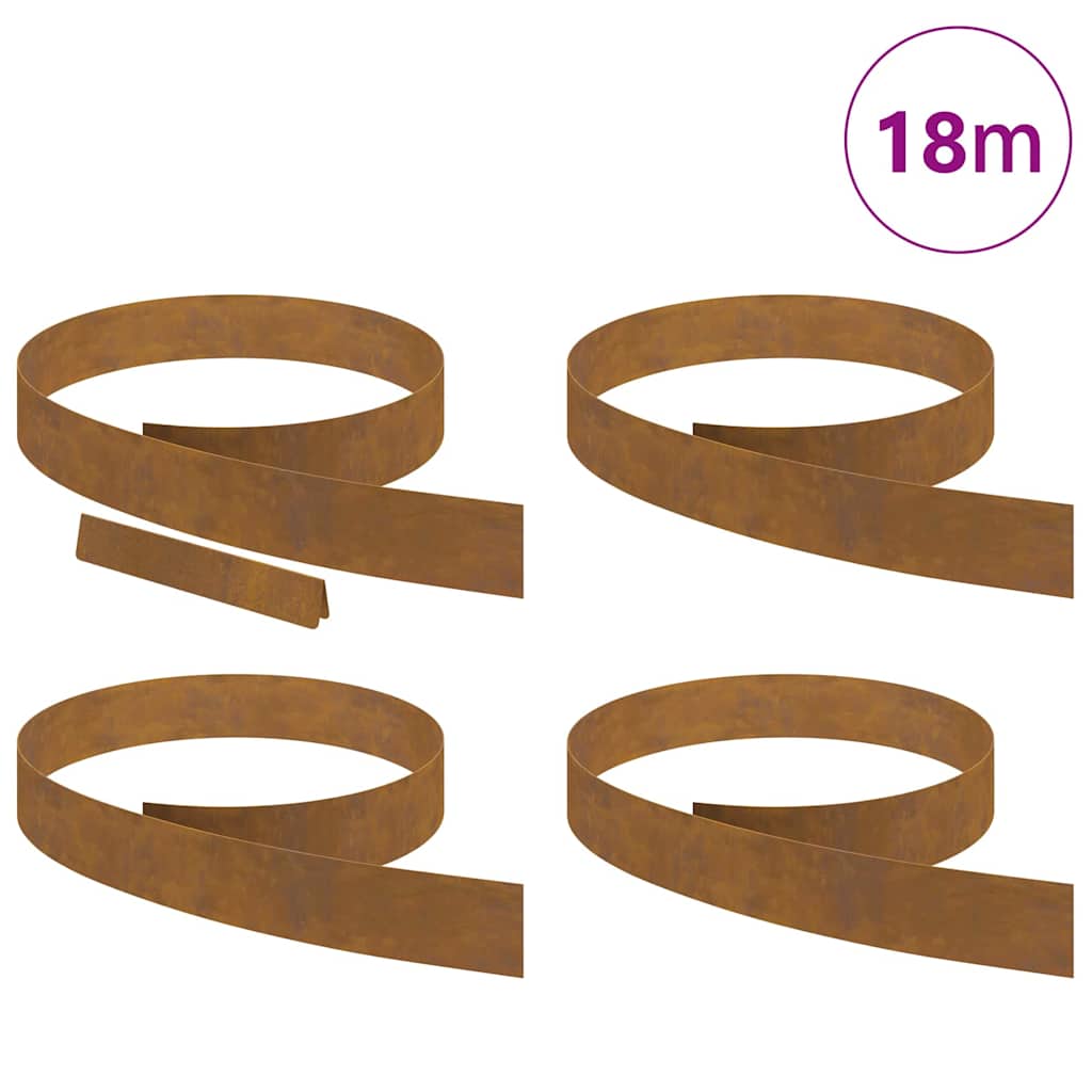 vidaXL Φράχτης Κήπου 4 pcs Σκ rusty 450 x 10 εκ