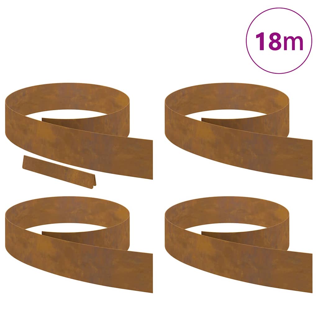 vidaXL Φράχτης Κήπου 4 pcs Σκ rusty 450 x 15 εκ