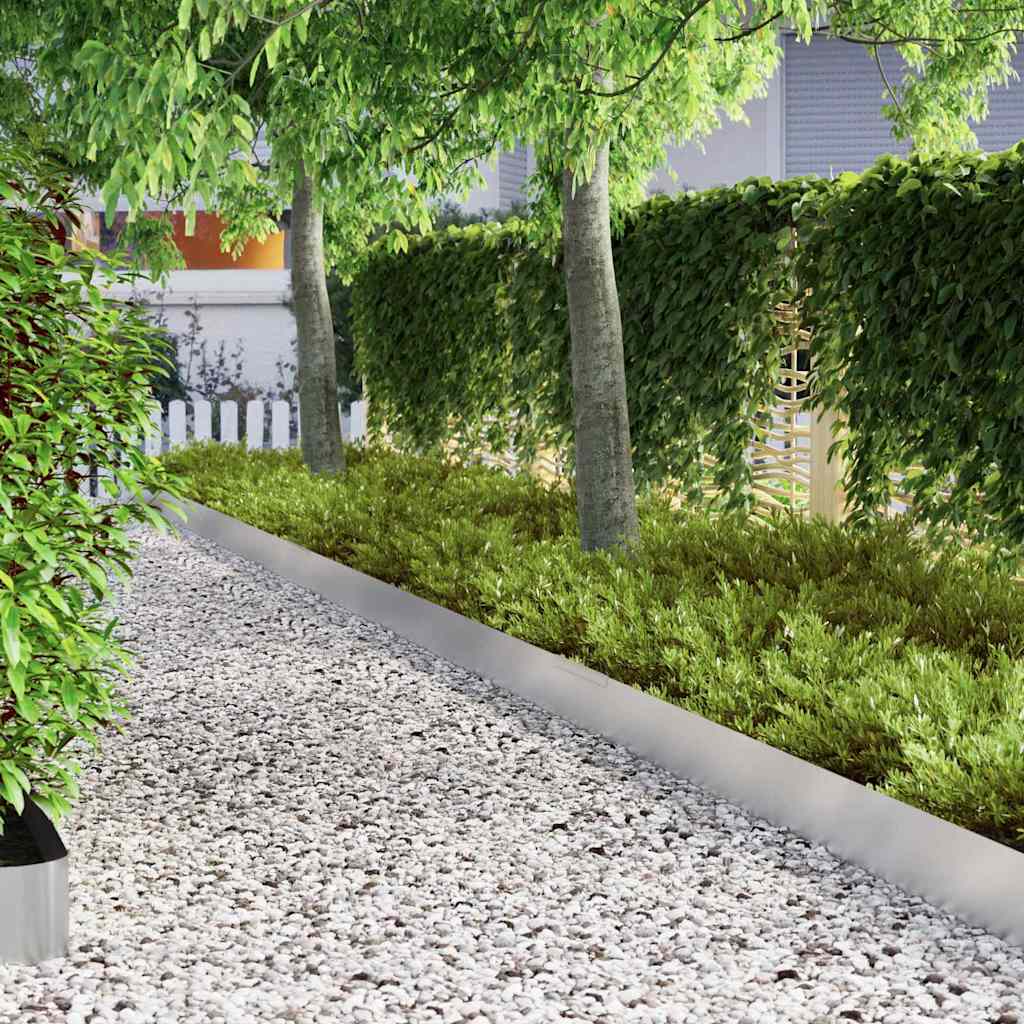 vidaXL Φράχτης Κήπου 4 pcs Ασημί 450 x 20 εκ Ανοξείδωτο ατσάλι