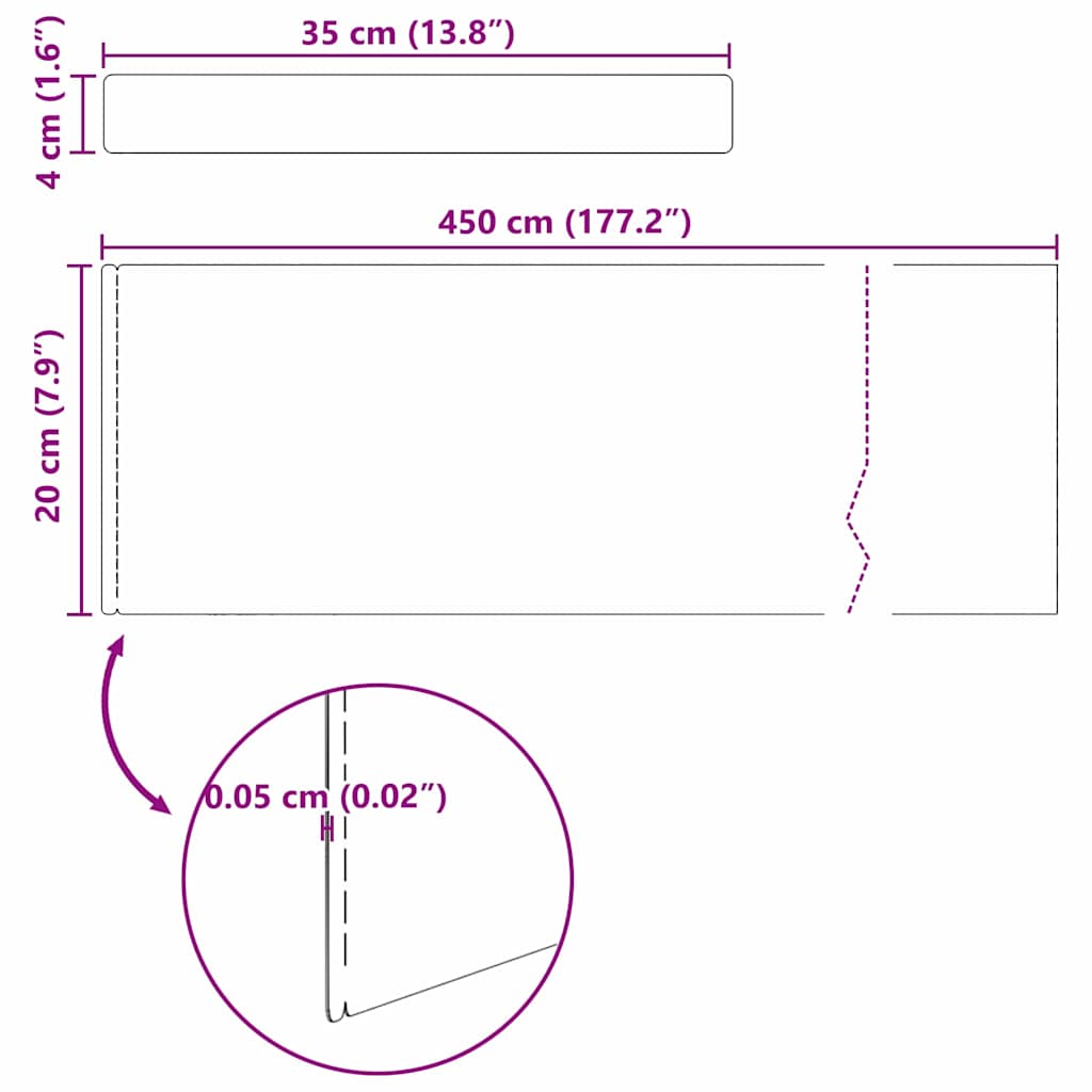 vidaXL Περίγραμμα γκαζόν 450 x 20 εκ Επικαλυμμένος Χάλυβας Ασημί