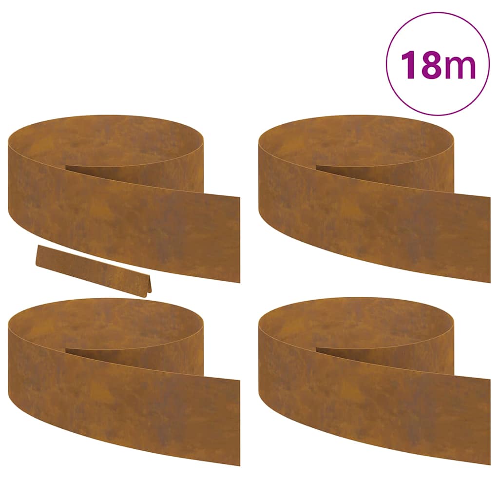 vidaXL Φράχτης Κήπου 4 pcs Σκ rusty 450 x 20 εκ