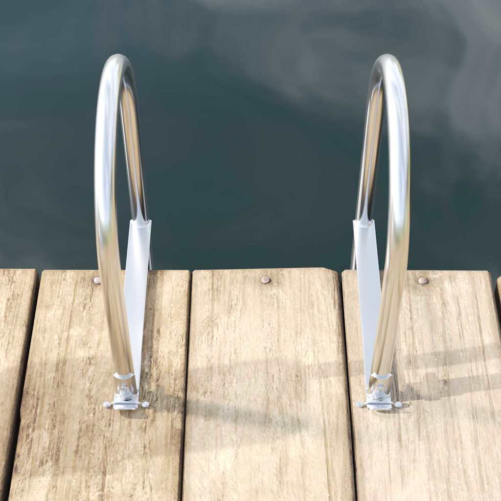 vidaxl Σκάλα ντόκ Ασημί 45 x 11.5 x 162 εκ Αλουμίνιο