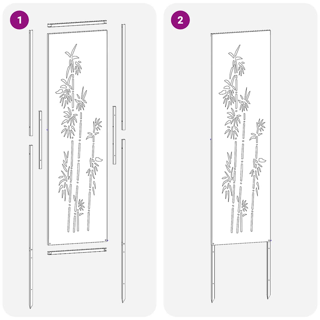 vidaXL Οθόνη Ιδιωτικότητας Κήπου Floral Μαύρο 32 χ 140 εκ