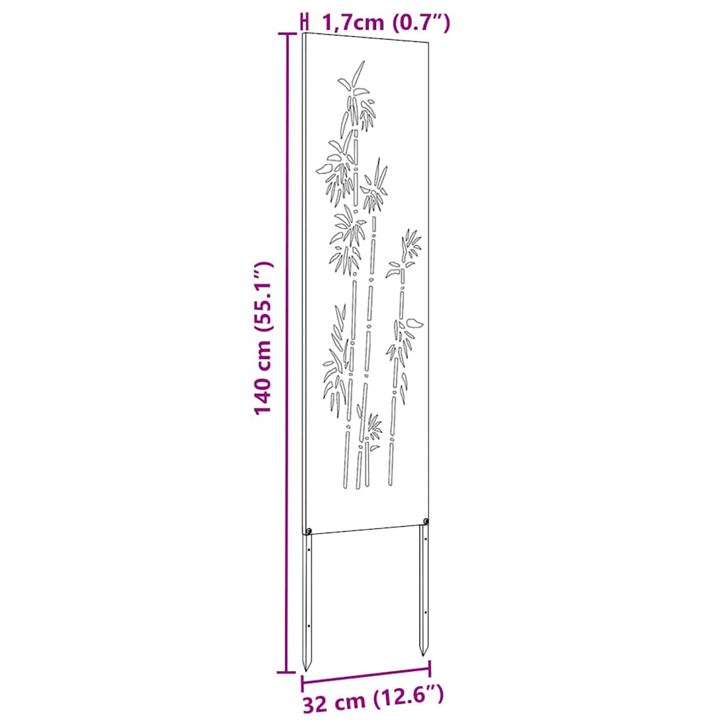 vidaXL Οθόνη Ιδιωτικότητας Κήπου Floral Μαύρο 32 χ 140 εκ