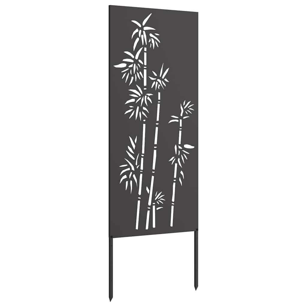 vidaXL Οθόνη Ιδιωτικότητας Κήπου Floral Μαύρο 50 x 140 εκ
