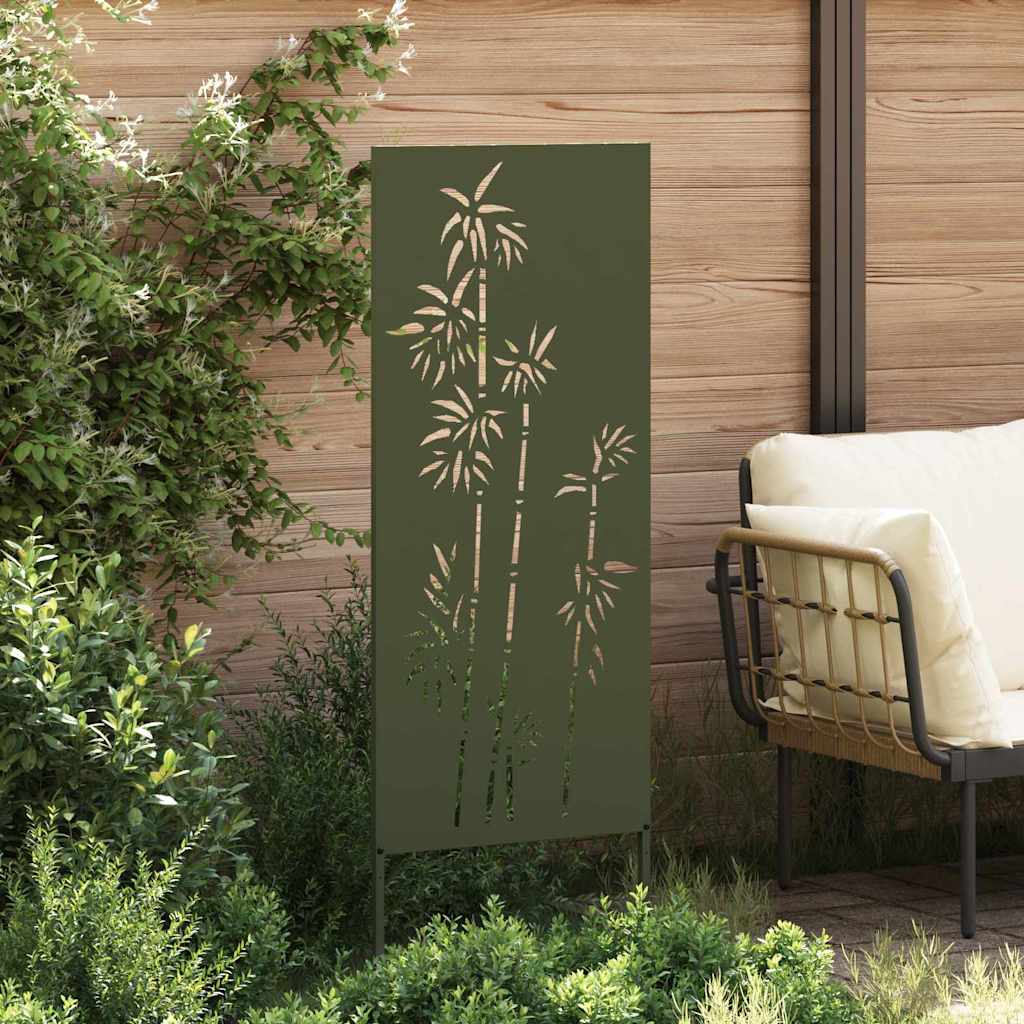 vidaXL Οθόνη Ιδιωτικότητας Κήπου Floral Λαδί 50 x 140 εκ