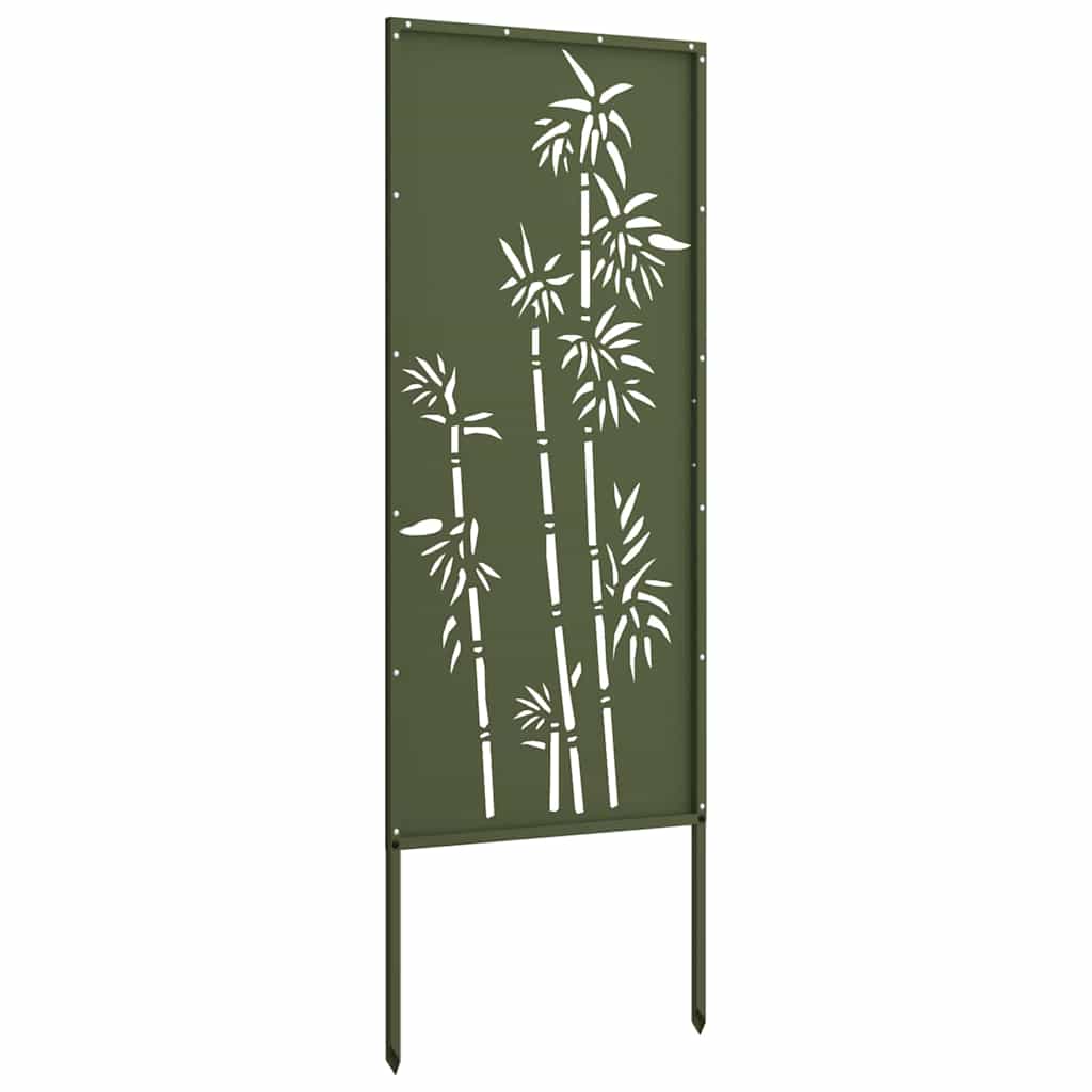vidaXL Οθόνη Ιδιωτικότητας Κήπου Floral Λαδί 50 x 140 εκ