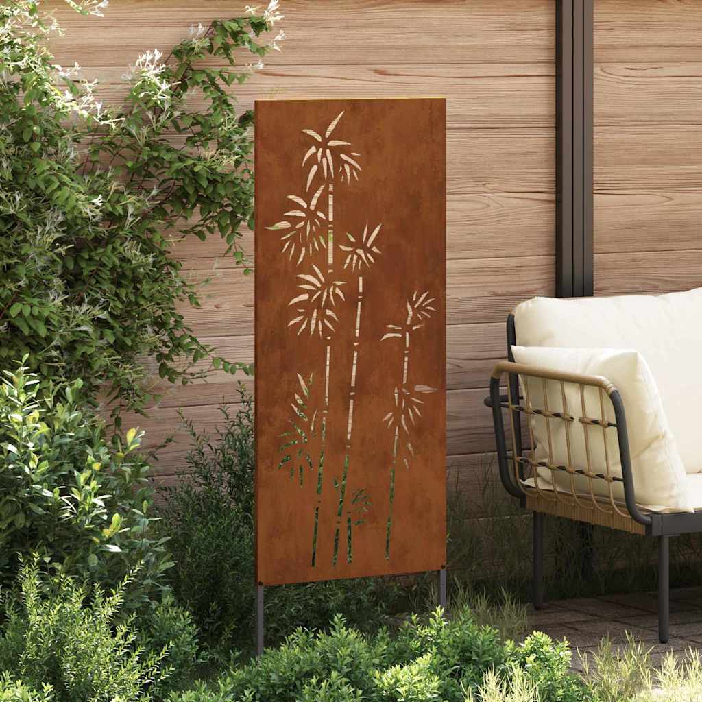 vidaXL Οθόνη Ιδιωτικότητας Κήπου Floral Σκ rusty 50 x 140 εκ