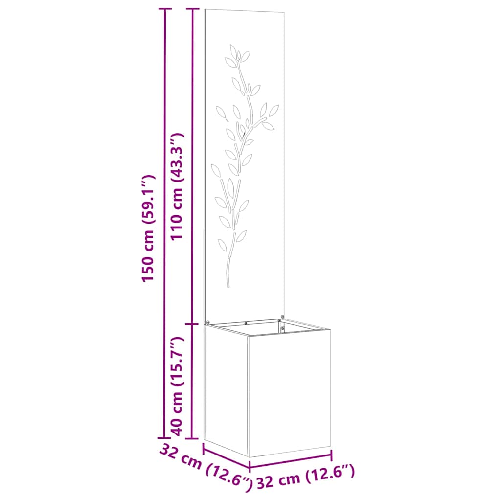 vidaXL Οθόνη Ιδιωτικότητας Κήπου Floral Λευκό 32 x 140 εκ.