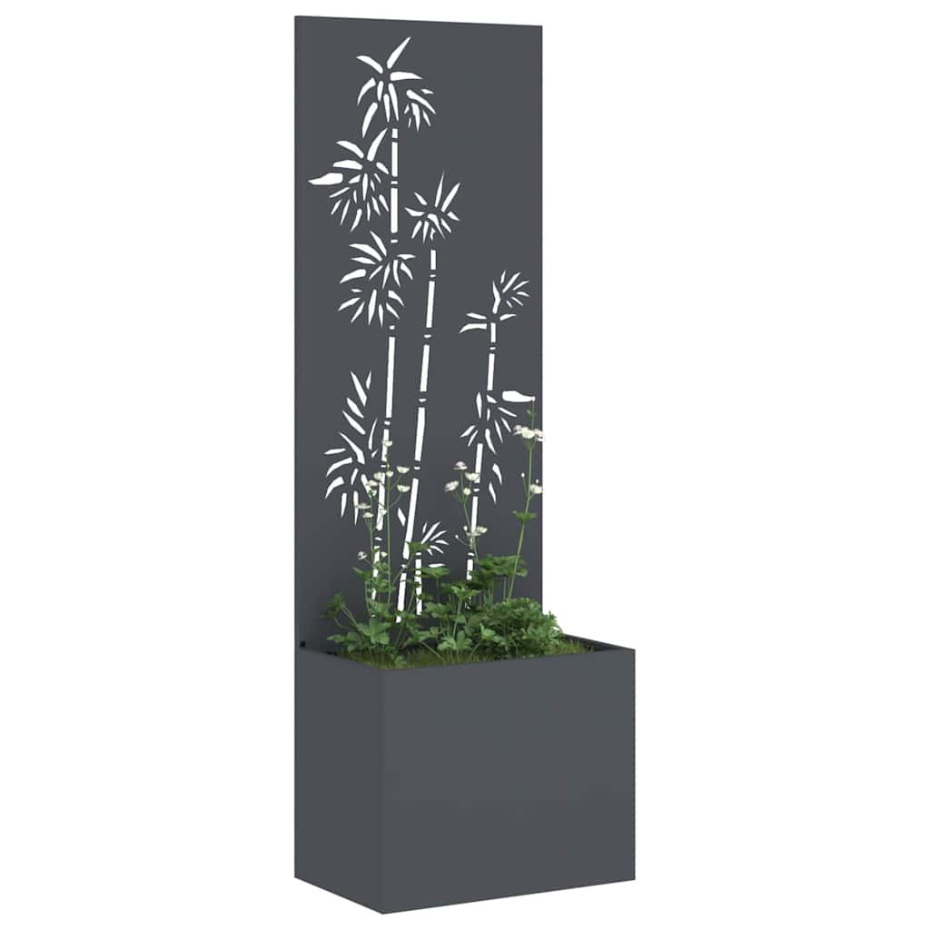 vidaXL Οθόνη Ιδιωτικότητας Κήπου Floral Ανθρακί 50 x 140 cm