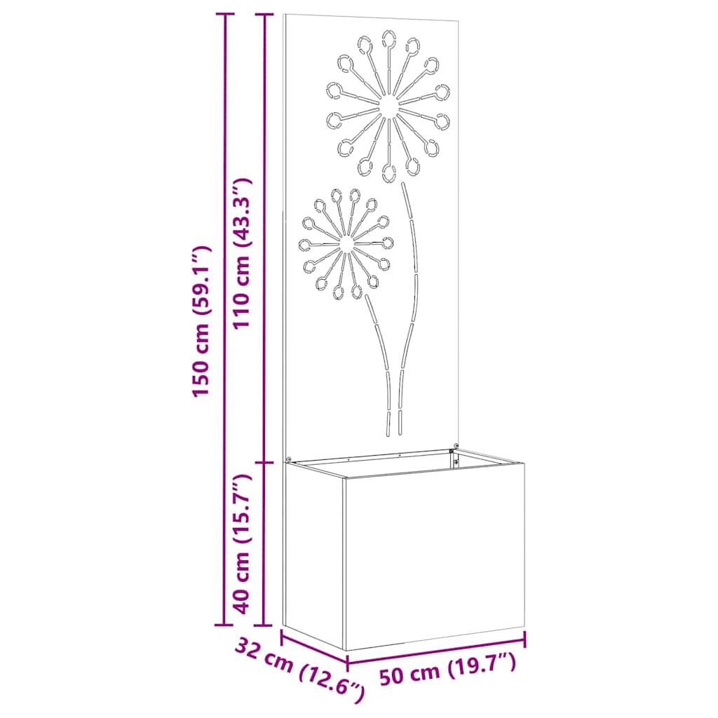 vidaXL Οθόνη Ιδιωτικότητας Κήπου Ασημί 50 x 140 cm Ανοξείδωτο ατσάλι