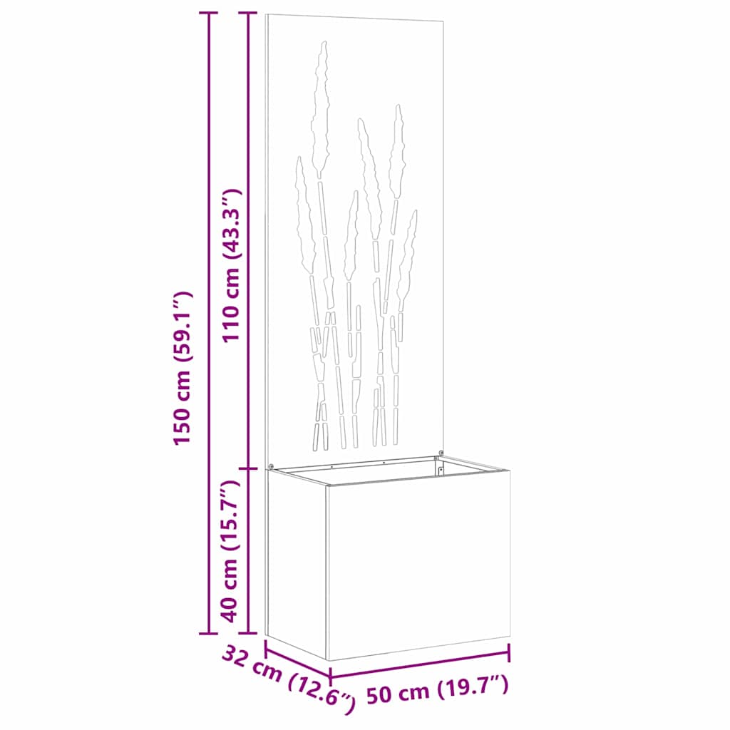 vidaXL Οθόνη Ιδιωτικότητας Κήπου Ασημί 50 x 32 x 150 εκ