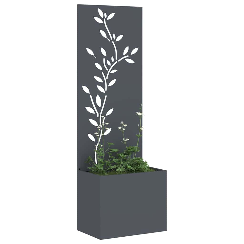 vidaXL Οθόνη Ιδιωτικότητας Κήπου Floral Ανθρακί 50 x 140 cm