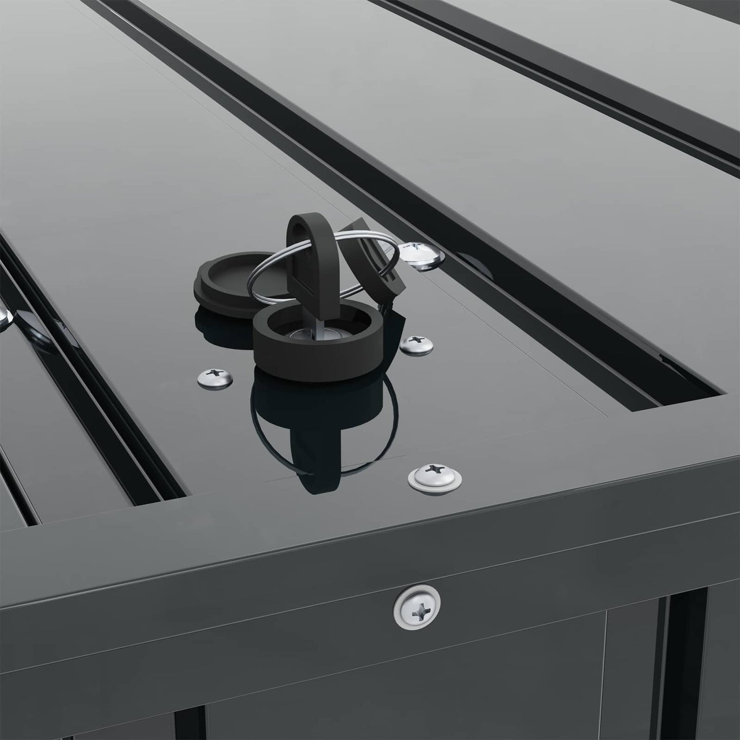 vidaXL Κουτί αποθήκευσης κήπου Μαύρο 101 x 82 x 50 εκ Ατσάλι